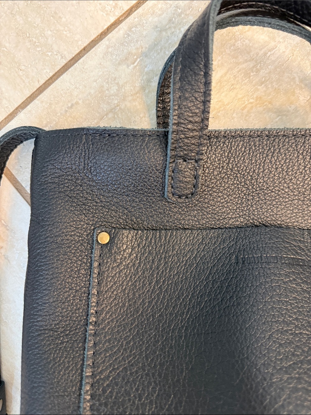 Portland Leather Goods Mini Zippered Crossbody Tote Pebbled - Picture 2 of 16